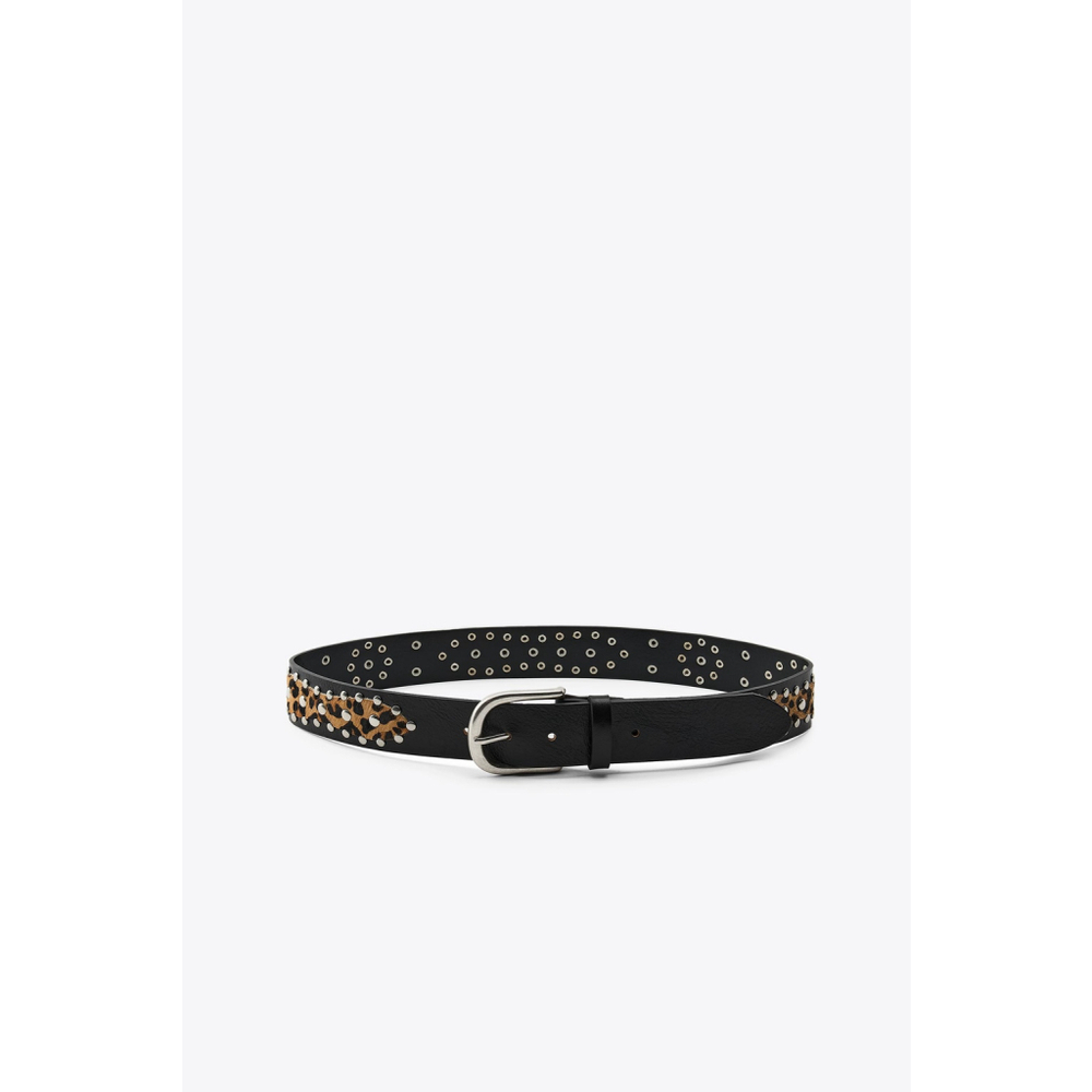 Zara Animal Print Leather Belt Size 32 US